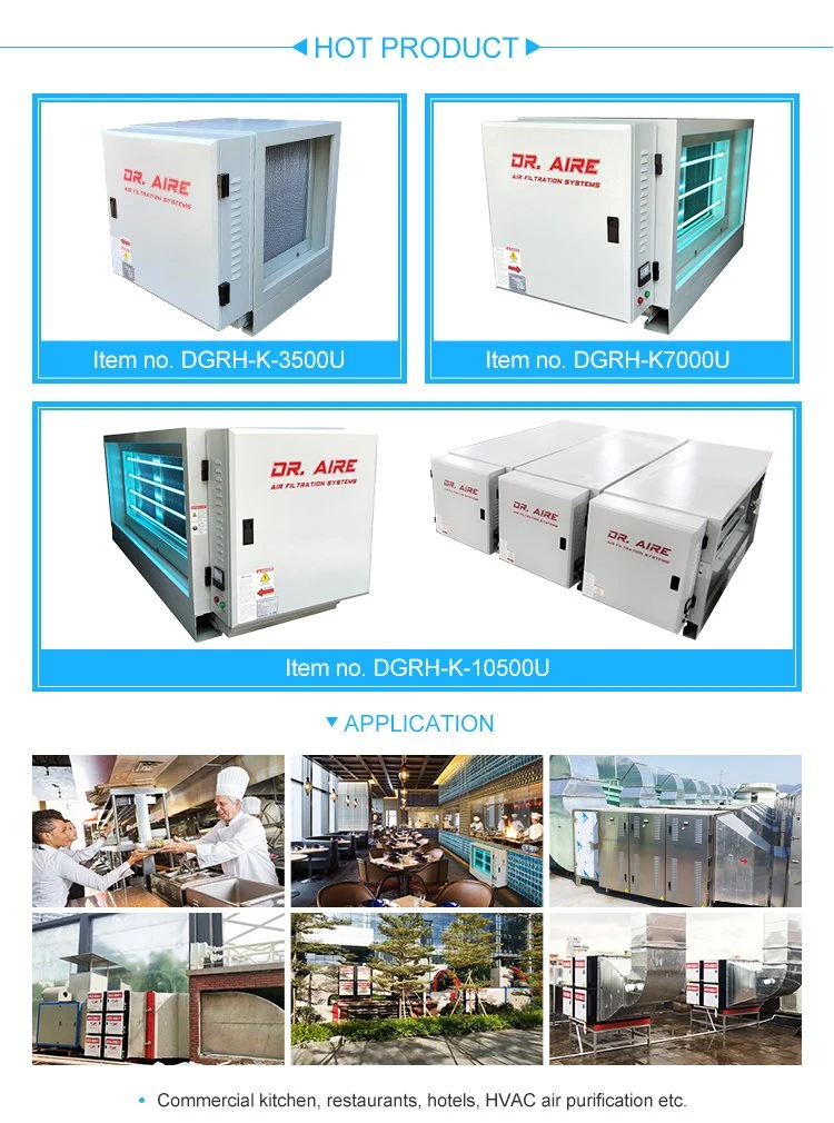 Dr Aire Over 98% Smoke Remove Air Pollution Control Equipment for Commercial Kitchen